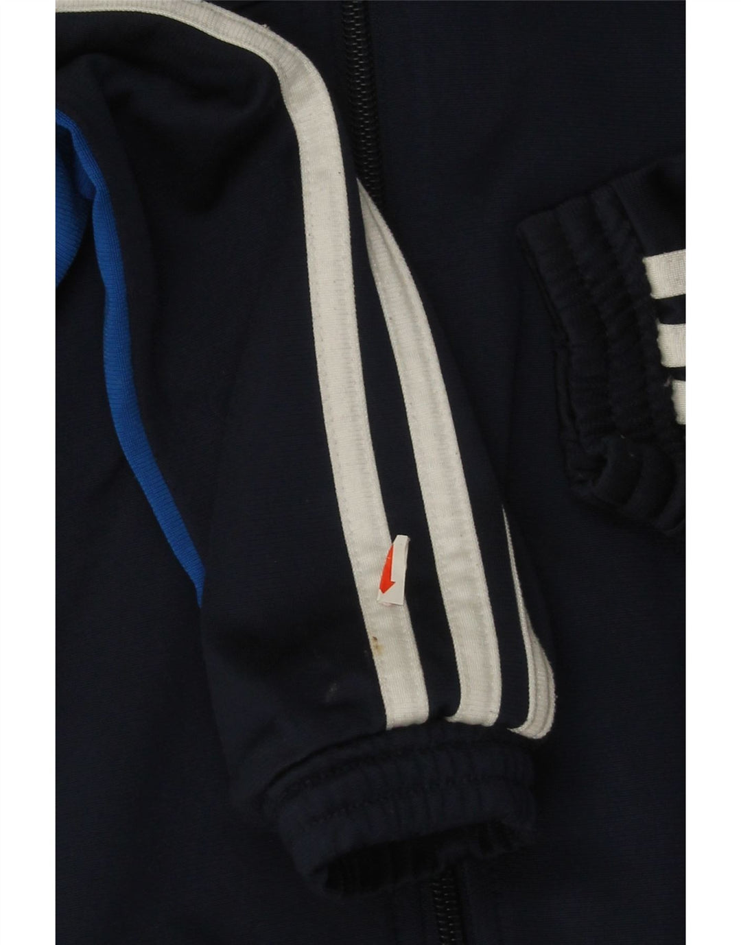 ADIDAS Boys Tracksuit Top Jacket 9-10 Years Navy Blue Colourblock