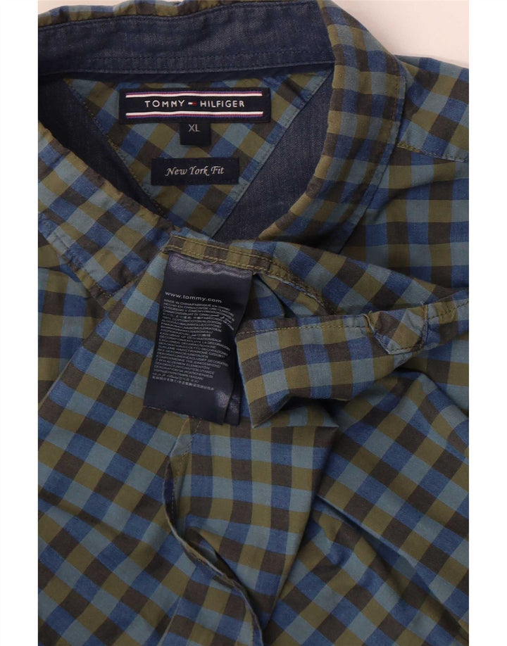 Tommy Hilfiger Herreskjorte XL Blå Gingham Bomuld