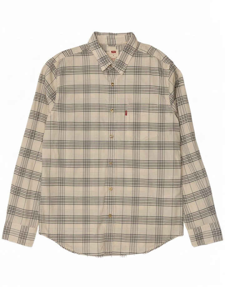 Levi's Herre Standard Fit skjorte Medium hvid ternet bomuld