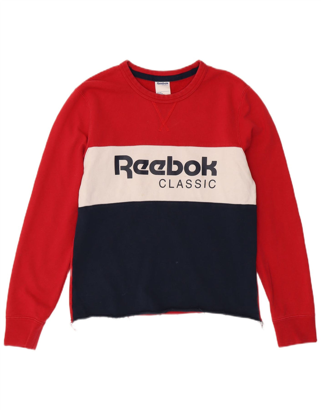 Reebok Dame Sweatshirt Jumper UK 14 Medium Flerfarvet Colourblock