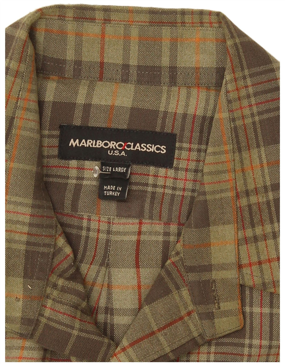 Marlboro Classics Herre Flanellskjorte Stor Khaki Ternet