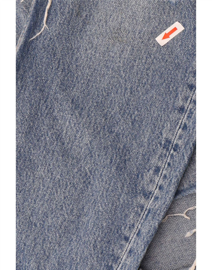 Zara Dame Distressed Straight Jeans EU 40 Medium W30 L27 Blå Bomuld