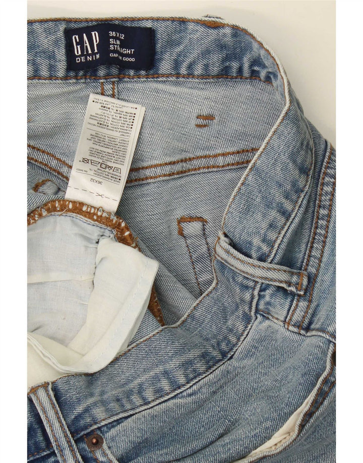Gap Herre Slim Straight Jeans W36 L32 Blå Bomuld