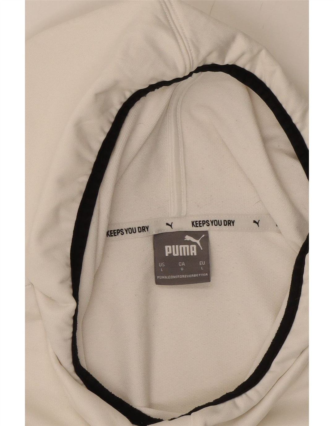 PUMA Mens Hoodie Jumper Large Off White Polyester Vintage Puma and Second-Hand Puma from Messina Hembry 