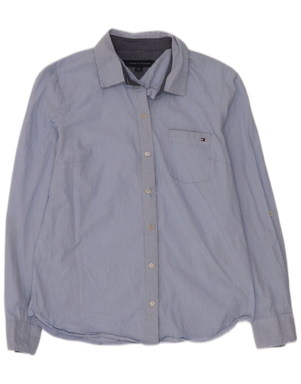 Tommy Hilfiger Dameskjorte UK 10 Small Blue Pinstripe Bomuld