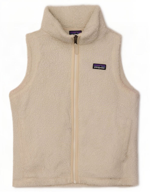 Patagonia Girls Fleece Gilet 9-10 År Medium Hvid Polyester