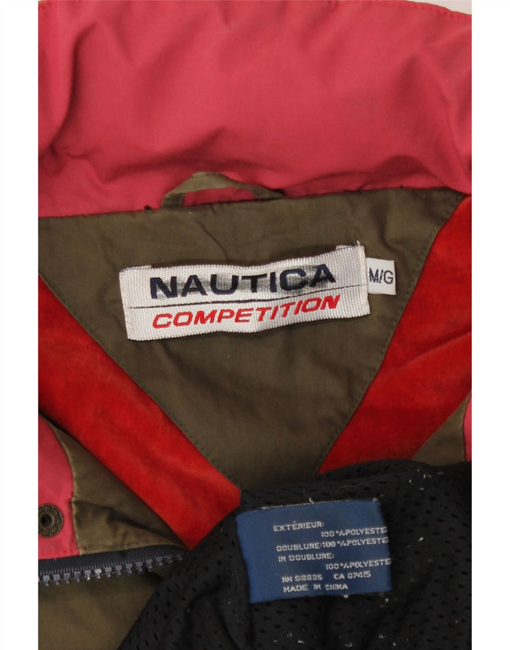 Nautica Herre grafisk regnjakke med hætte UK 38 Medium Khaki Polyester