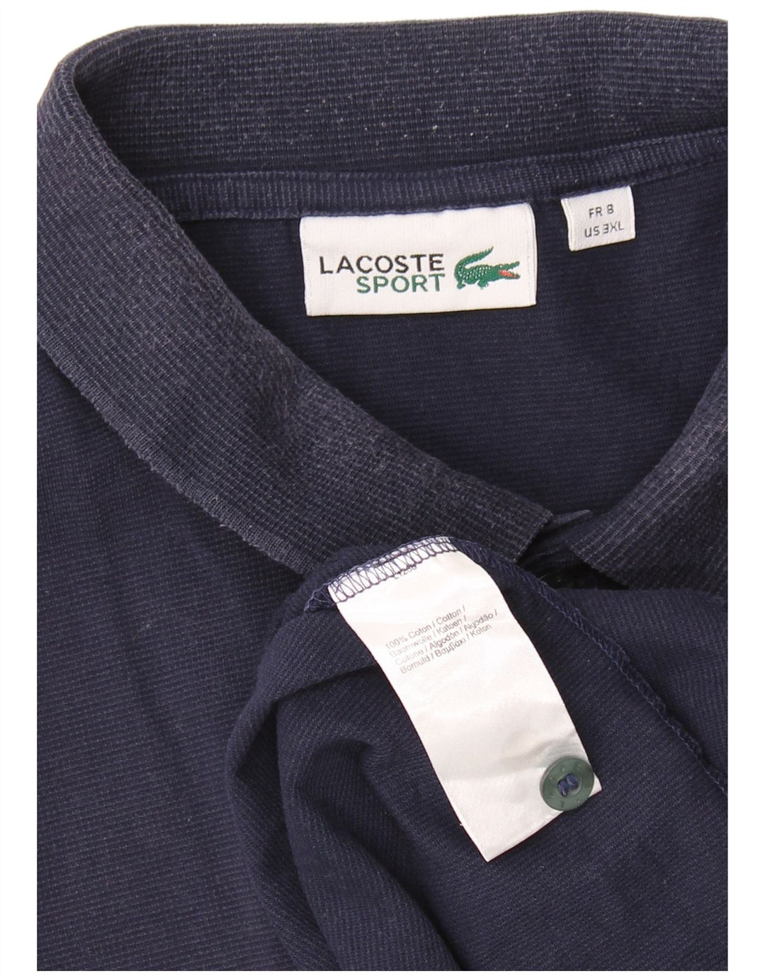 LACOSTE Poloskjorte til mænd str. 8 3XL Marineblå bomuld