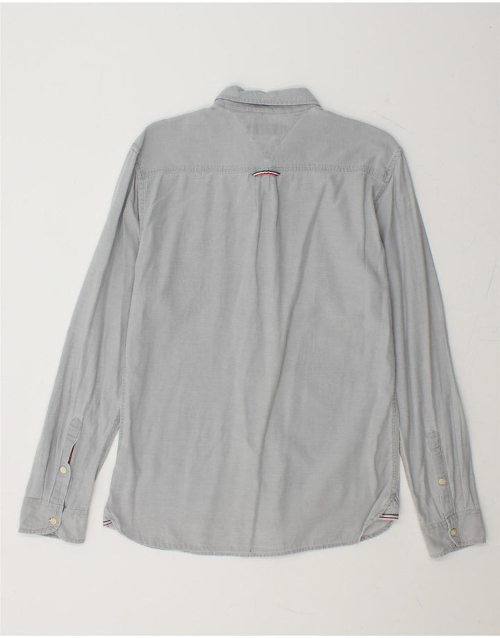 TOMMY HILFIGER Mens Regular Fit Shirt Small Grey Cotton Vintage Tommy Hilfiger and Second-Hand Tommy Hilfiger from Messina Hembry 