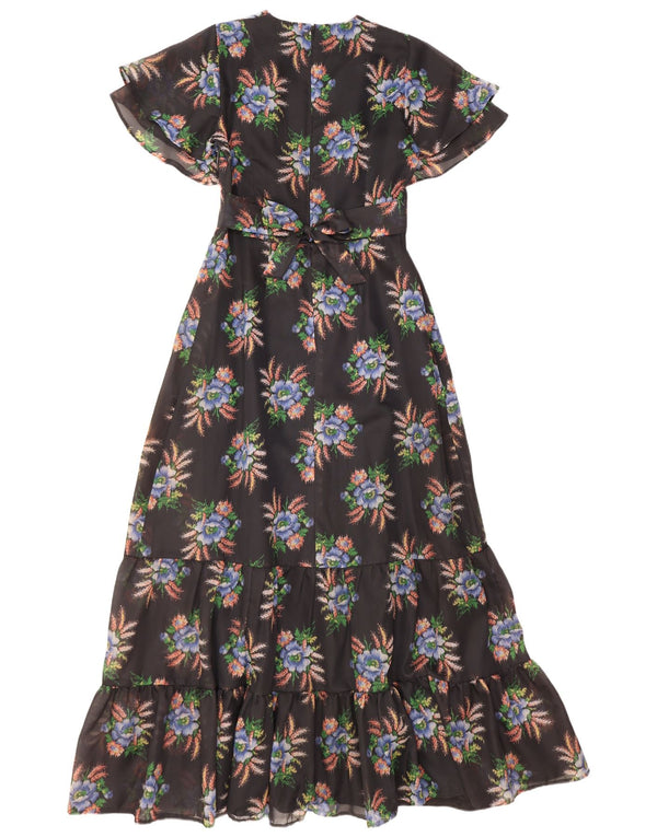 Diolen Dame Maxikjole EU 42 Large Black Floral Polyester