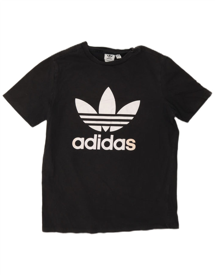 Adidas Dame Grafisk T-Shirt Top UK 14 Medium Sort