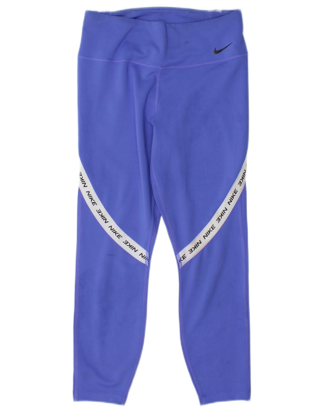 Nike Dame Grafiske Capri Leggings UK 8 Small Blue Colourblock Polyester