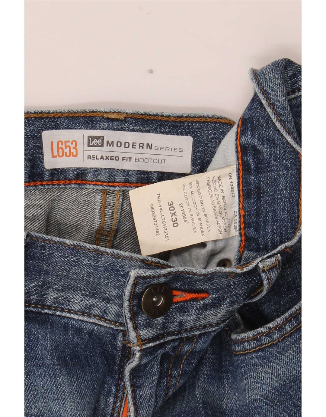 Lee Mens Modern Series Relaxed Fit Bootcut Jeans W30 L30 Blue Cotton