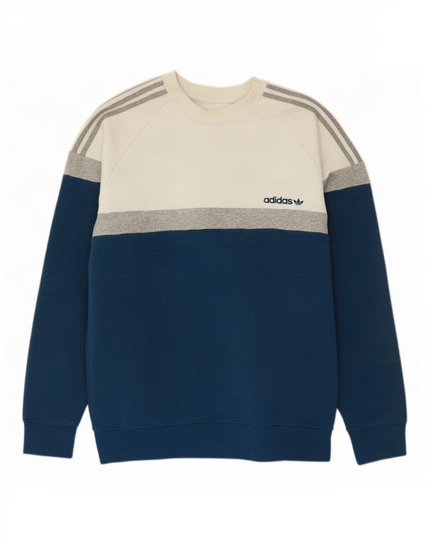 Adidas Sweatshirt Jumper til mænd Medium Blue Colourblock Bomuld