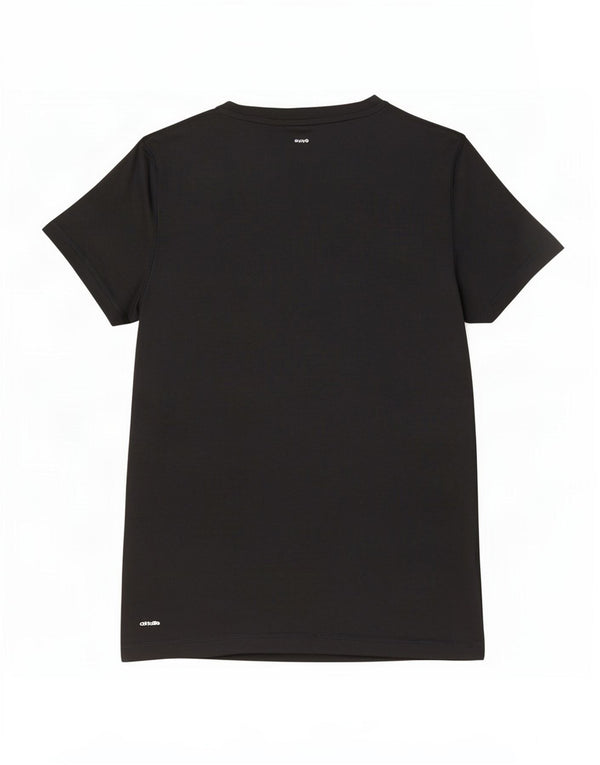 Adidas Dame T-Shirt Top UK 12/14 Medium Sort Polyester