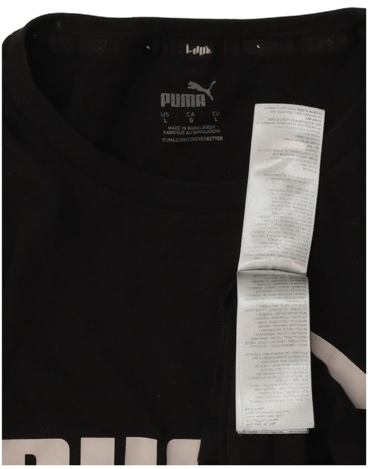 PUMA Herre grafisk T-shirt Top Stor sort bomuld