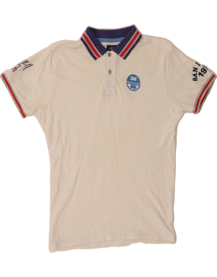 NORTH SAILS Mens Polo Shirt Medium Off White Vintage North Sails and Second-Hand North Sails from Messina Hembry 