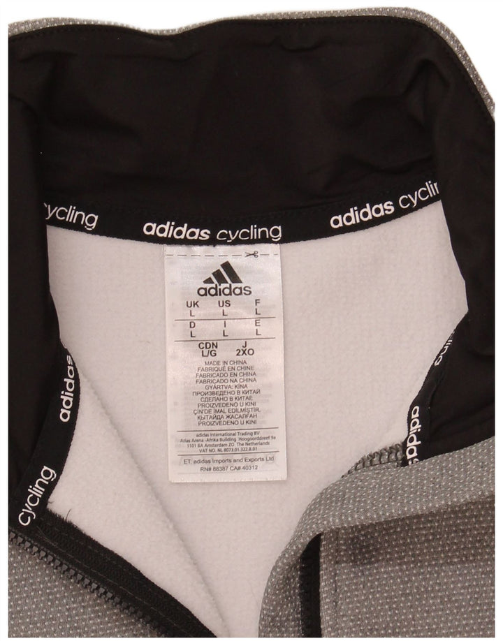 Adidas Sweatshirt med lynlås til mænd, stor grå polyester