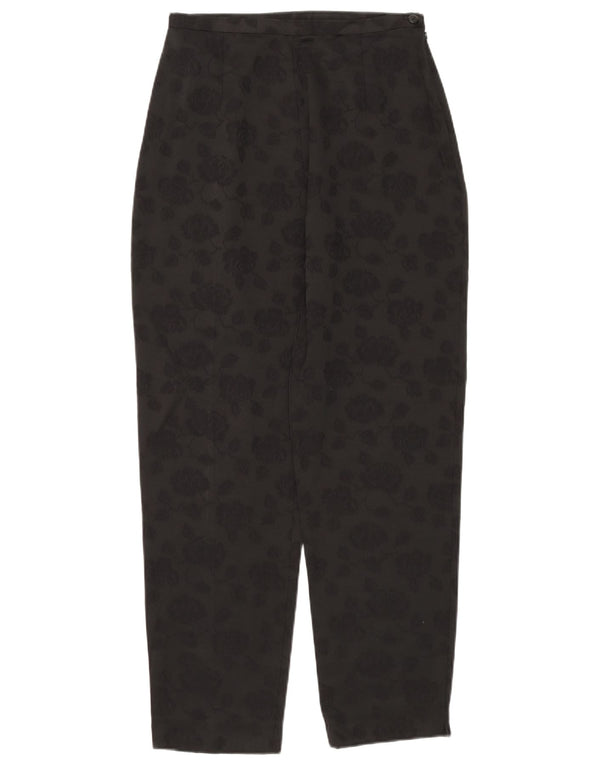 Wallis Womens Tapered Casual Trousers UK 12 Medium W30 L28 Black Floral