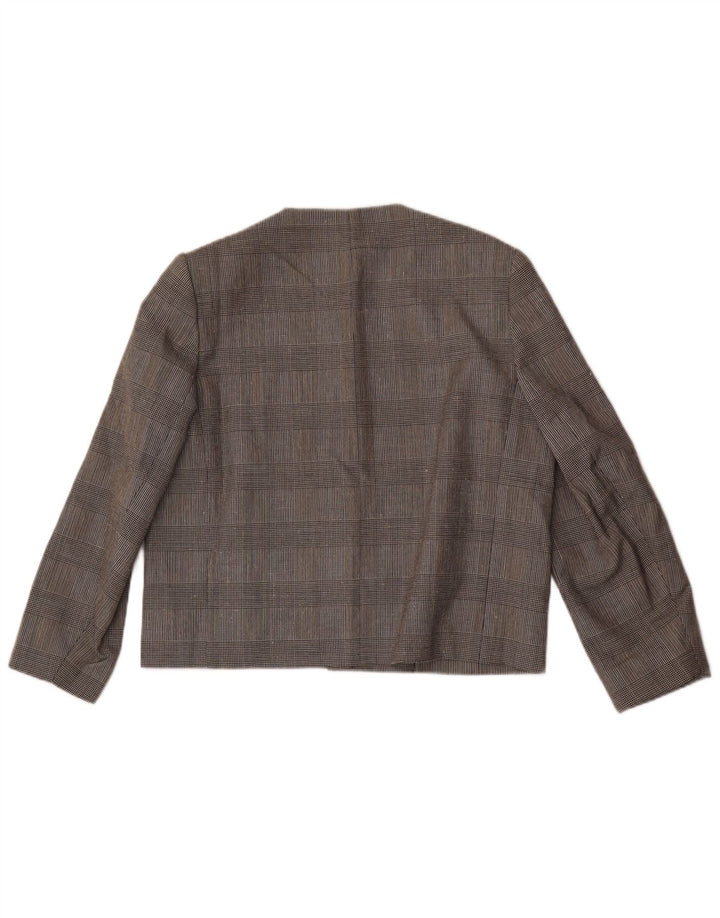 Mansfield Dame 6-knaps blazerjakke UK 18 XL Grå ternet polyester