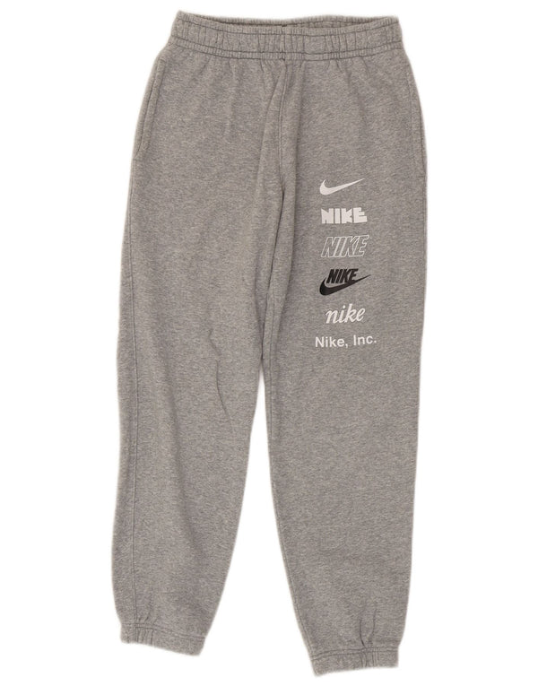 Nike drenge grafisk træningsdragt bukser joggere 12-13 år store grå flækkede