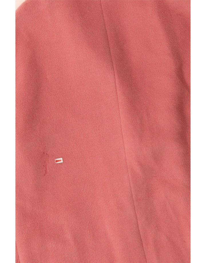 MINT FLØJL Dame Oversized åben overfrakke UK 14 Large Pink Wool