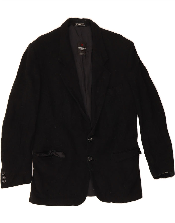 UNGARO Mens 2 Button Blazer Jacket IT 52 XL Black Vintage Ungaro and Second-Hand Ungaro from Messina Hembry 