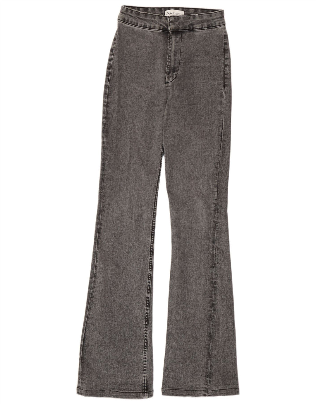 Zara Womens High Rise Flared Jeans EU 34 2XS W24 L31 Grå