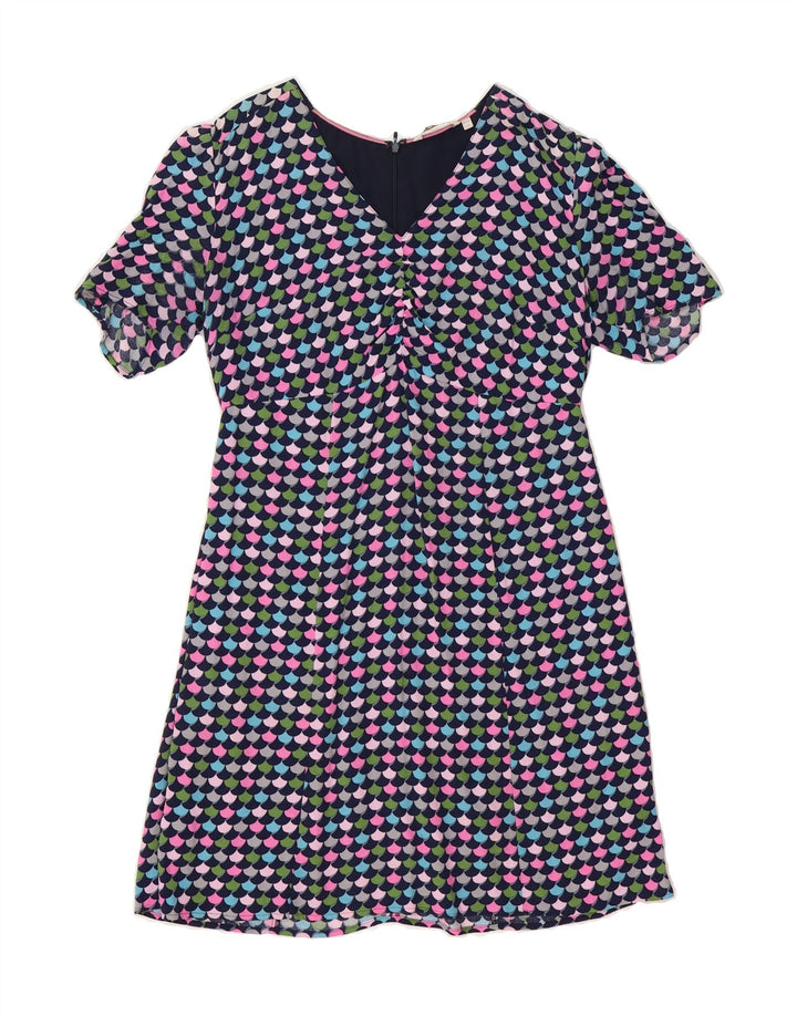 BODEN Womens A-Line Dress UK 12 Medium Multicoloured Geometric Viscose Vintage Boden and Second-Hand Boden from Messina Hembry 