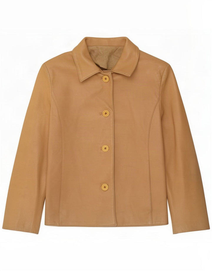York Dame Læderjakke IT 42 Medium Beige