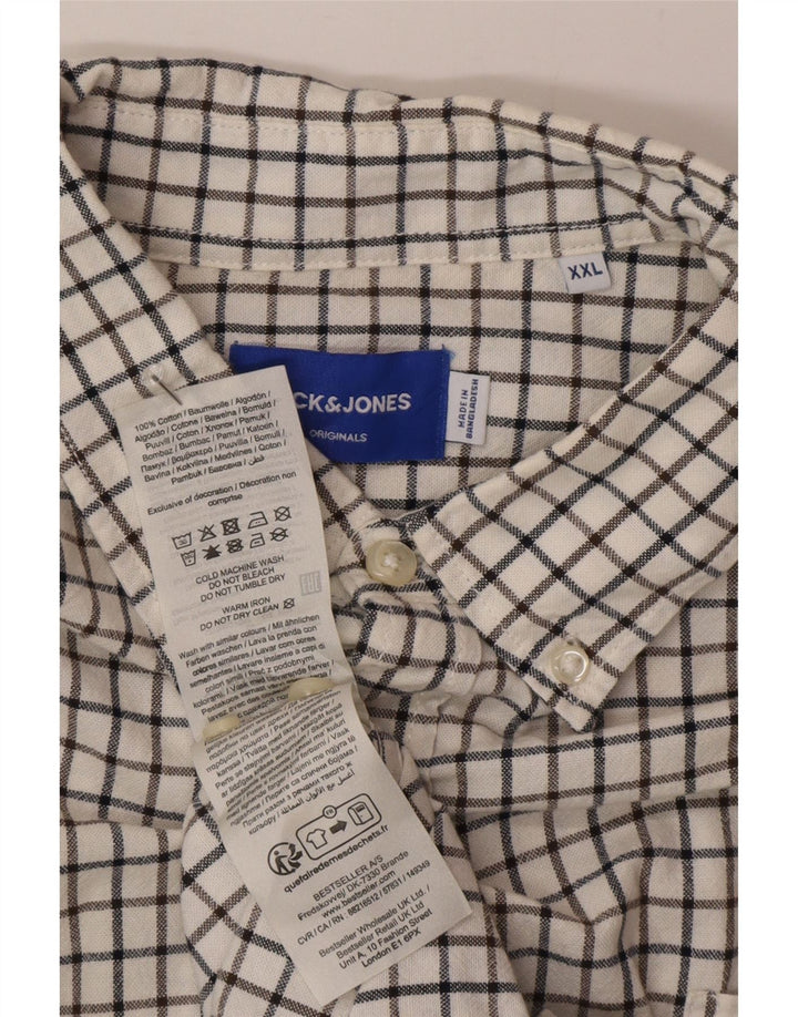Jack & Jones Herreskjorte 2XL Hvid Gingham Bomuld