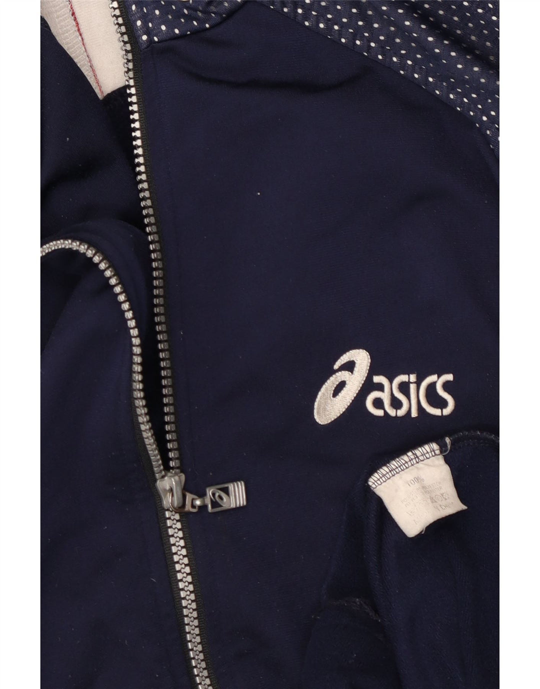 Asics Træningsdragt til mænd Topjakke UK 40 Large Navy Blue Colourblock Polyester