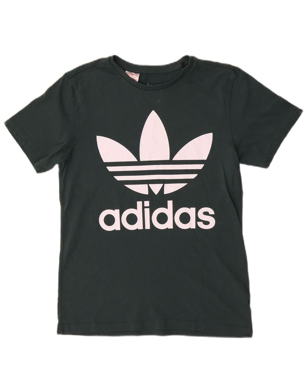 Adidas drenge grafisk t-shirt top 13-14 år grøn bomuld