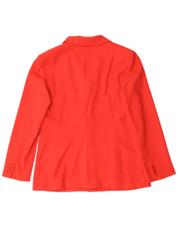 Max Mara Dame 3-knaps blazerjakke UK 12 Medium Rød Uld
