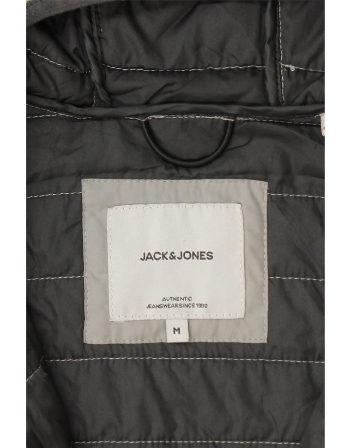 Jack & Jones Herre hættepolstret jakke UK 38 Medium Grey Colourblock