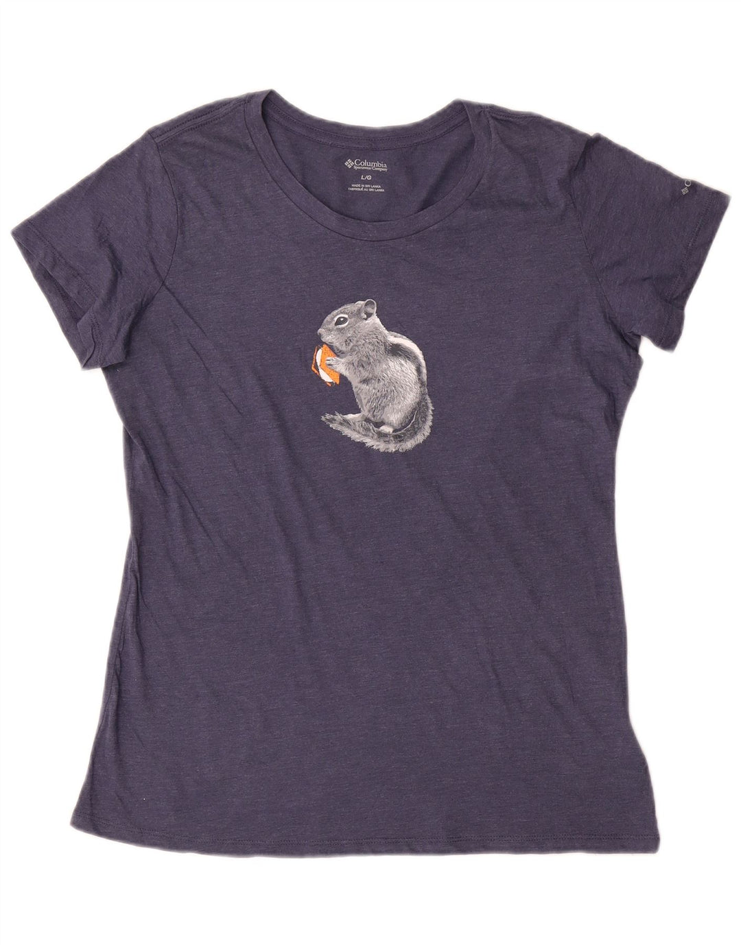 Columbia Womens Grafisk T-Shirt Top UK 16 Large Navy Blue Polyester