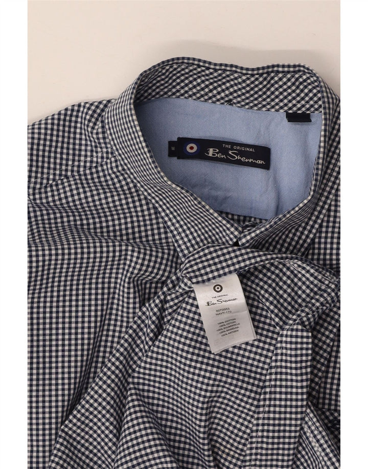 BEN SHERMAN Herreskjorte Medium Marineblå Gingham Bomuld