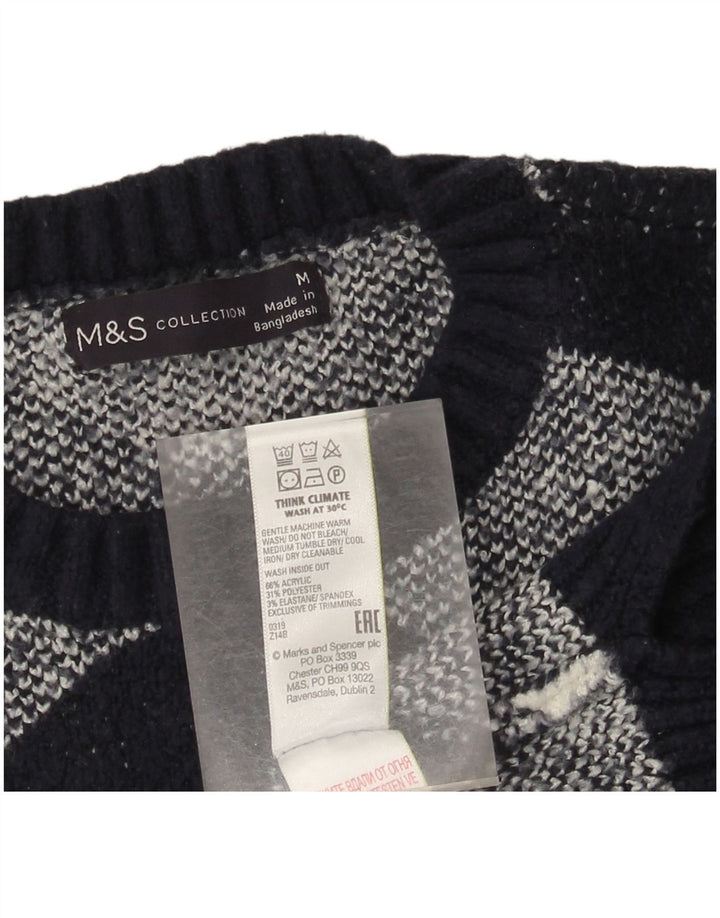 Marks & Spencer Dame sweater med rund hals DK 14 Medium Black Check