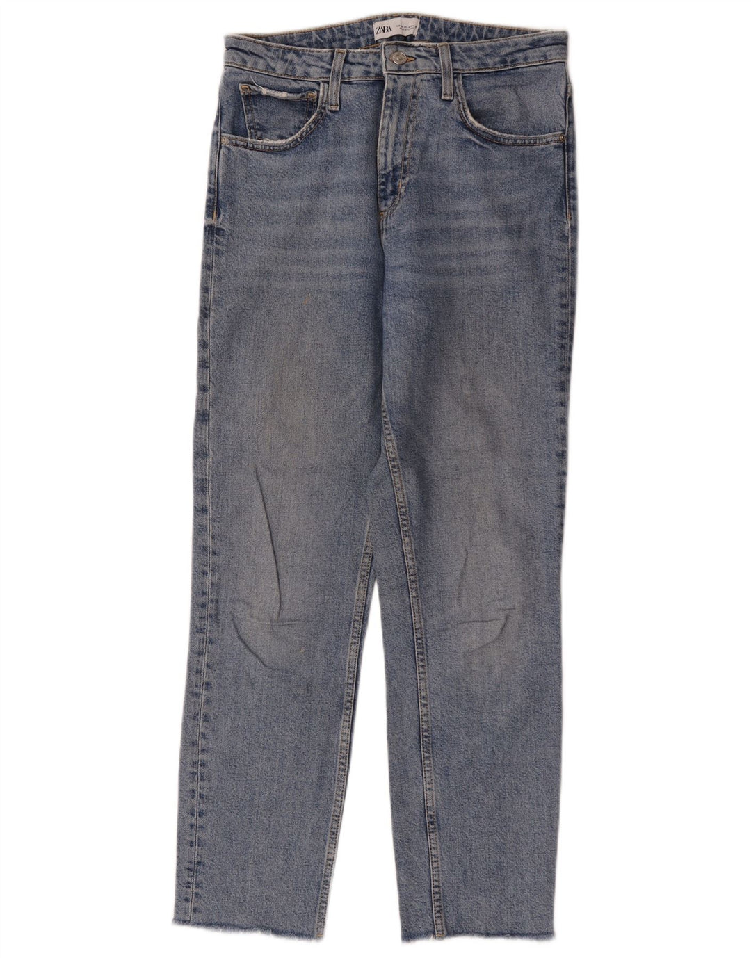 Zara Dame Straight Jeans EU 38 Small W28 L28 Blå
