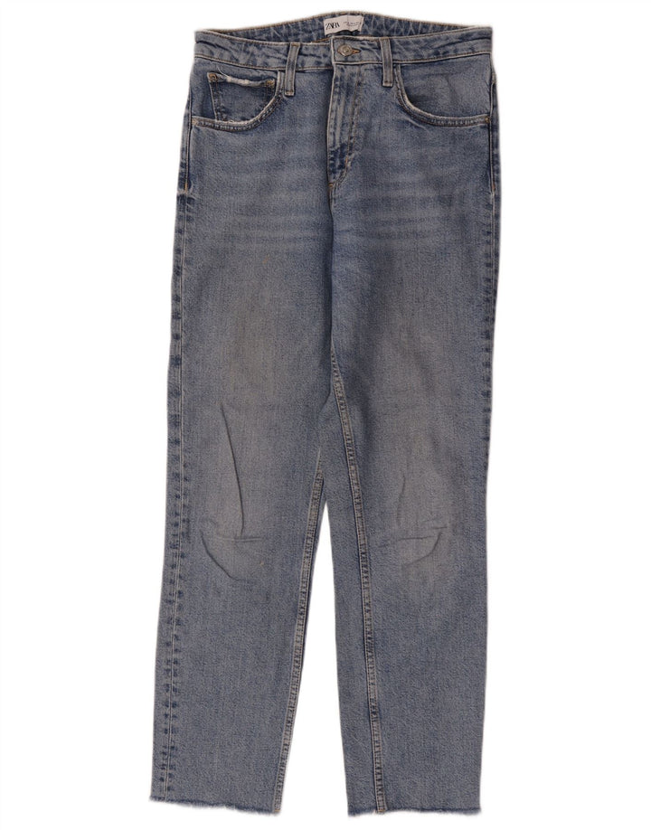 Zara Dame Straight Jeans EU 38 Small W28 L28 Blå