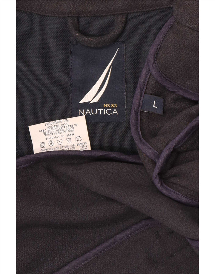 Nautica Herre Pea Coat UK 40 Large Navy Blue Polyamide