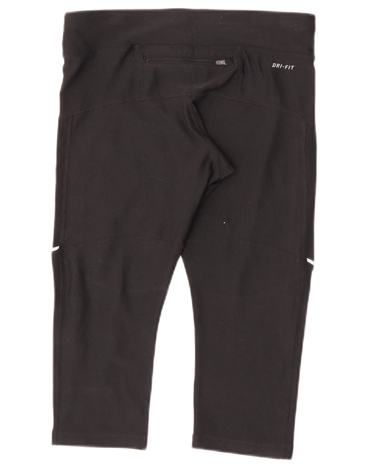Nike Dame Capri Leggings UK 8 Small Black Polyester