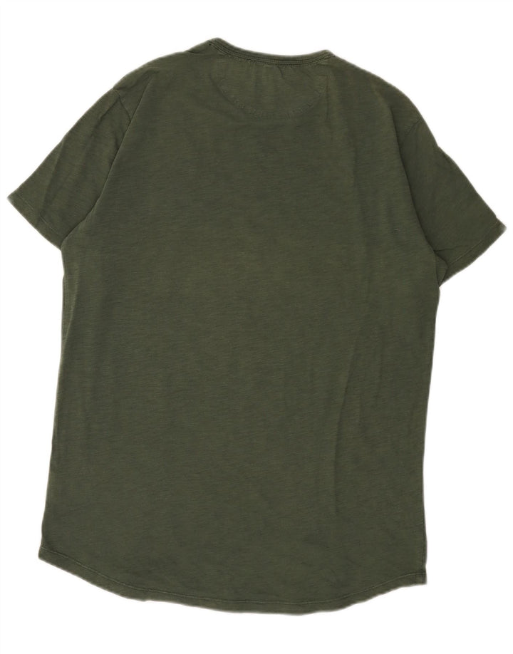 Sun68 Herre T-Shirt Top Stor Khaki Bomuld