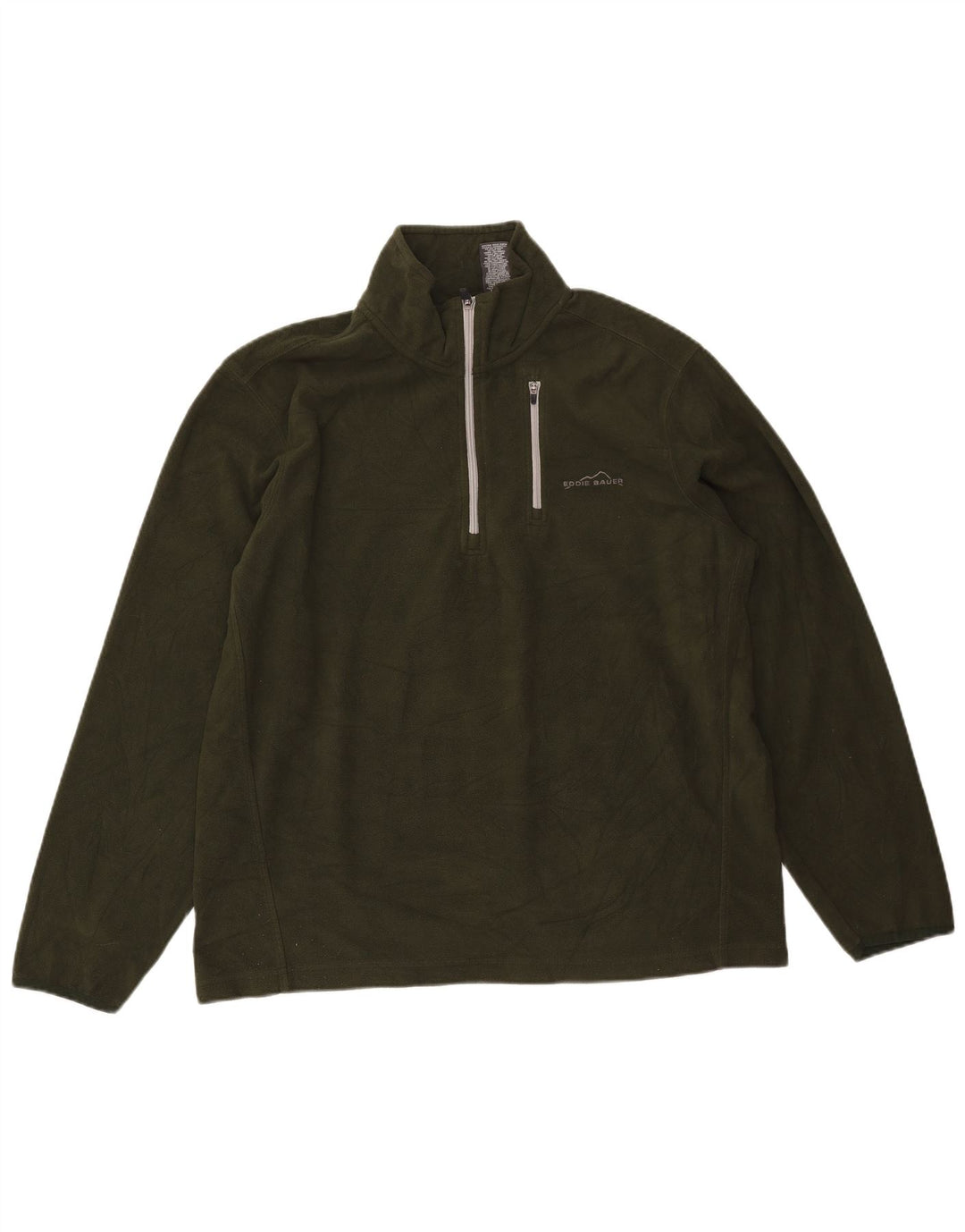 Eddie Bauer herre lynlås hals fleece jumper stor grøn polyester