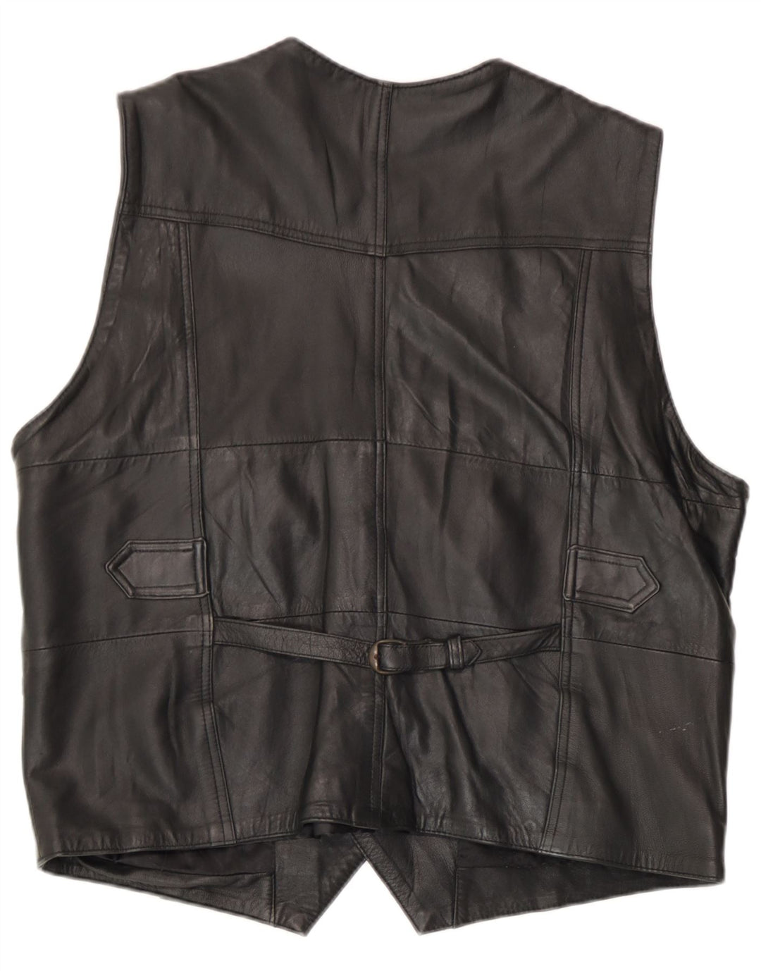 Vintage herre læder vest EU 54 XL sort læder