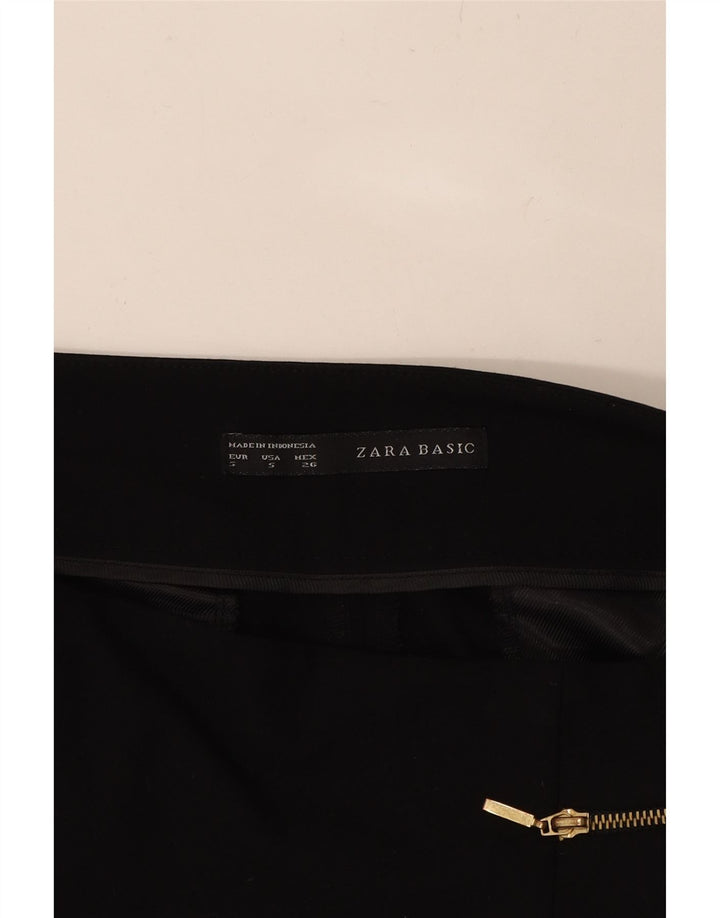 ZARA Womens Slim Casual Trousers Small W26 L26 Black Polyester Vintage Zara and Second-Hand Zara from Messina Hembry 