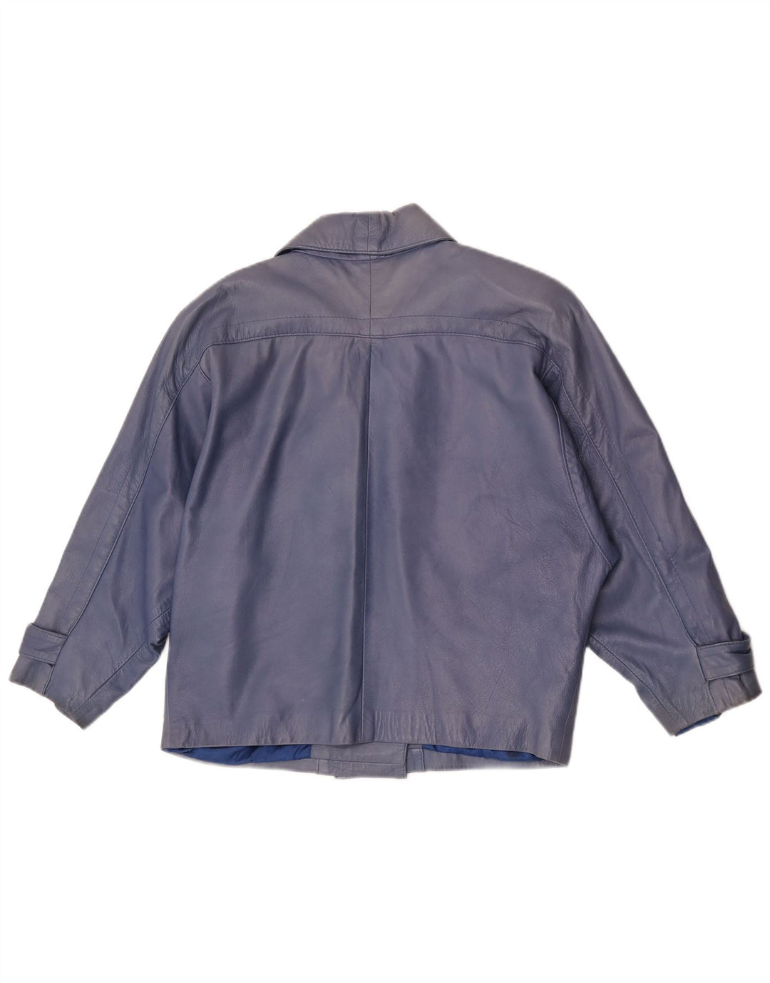 Vintage oversized læderjakke til kvinder EU 40 Medium Blue