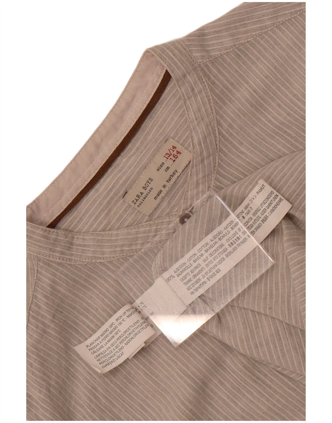 Zara drengeskjorte 13-14 år grå nålestribet bomuld