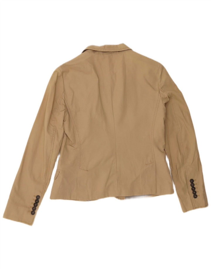 MASSIMO DUTTI Dame 1-knaps blazerjakke EU 40 Medium Beige Bomuld