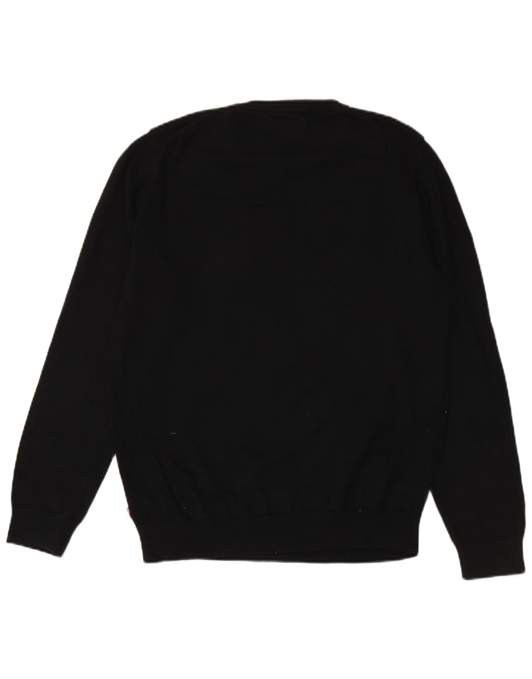 LEVI'S Mens Graphic Crew Neck Jumper Sweater Large Black Cotton